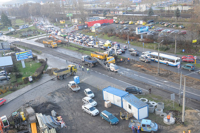 Poczatek przebudowy ukladu drogowego Wezel Sw. Maksymiliana...