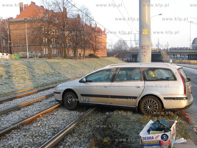 Gdansk, 3 Maja. Samochod marki Citroen wypadl z drogi...