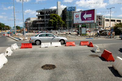 Gdansk Wrzeszcz. Prace przy przebudowie skrzyzowania...