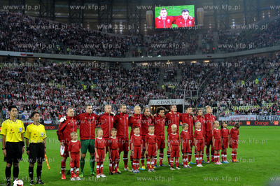 Gdansk. PGE Arena. Mecz towarzyski Polska- Dania. Nz....