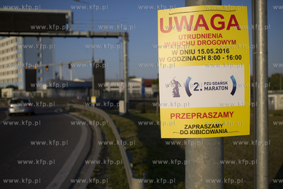 Gdańsk Letnica.Tabliczka z informacją o planowanych...