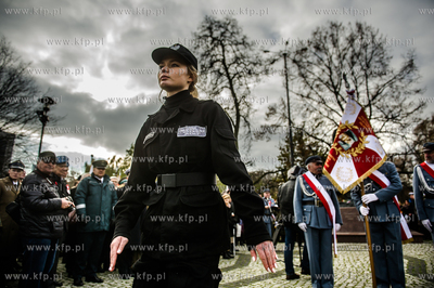 Gdansk. Wrzeszcz. Uroczyste złożenie kwiatów pod...