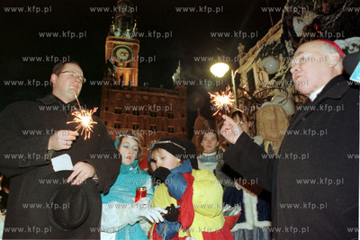 Prezzydent Gdanska Pawel Adamowicz i arcybiskup Tadeusz...
