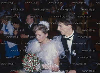 Slub Bogdana Walesy i Agnieszki Drozdowicz, 
1990
Fot....