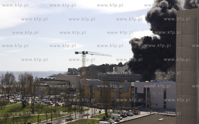 Pozar dachu Teatru Muzycznego w Gdyni . W akacji gasniczej...