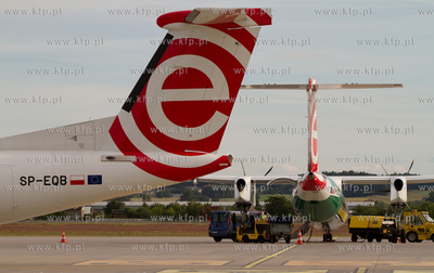 Port Lotniczy Gdansk. Nz. Dash Q400 linii Eurolot....