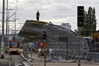 Gdansk Letnica. Budowa przystanku tramwajowego przy...