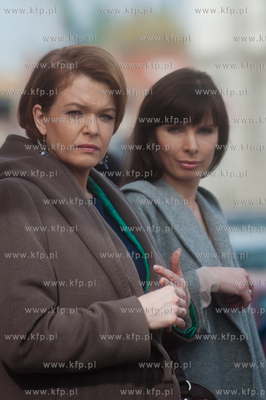 Gdansk. Nowy Ratusz. Plan zdjeciowy serialu pt. Prawo...