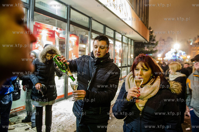 Zabawa sylwestrowa na Targu Weglowym w Gdansku. 31.12.2014...
