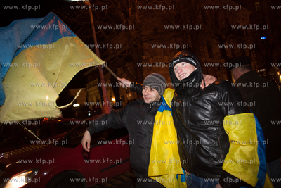 Lwow, Ukraina NZ Demonstracje antyrzadowe na placu...