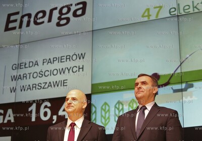 Warszawa Debiut Energa SA na gieldzie N/z prezes zarzadu...