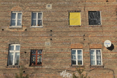 Gdansk. Oliwa. Budynki na tylach starej zajezdni tramwajowej...