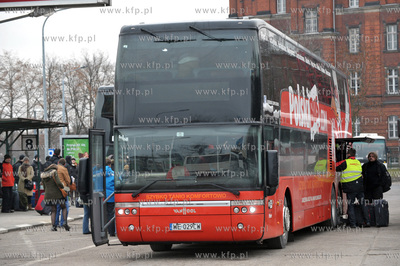 Dworzec autobusowy PKS w Gdansku. Stanowisko autobusow...