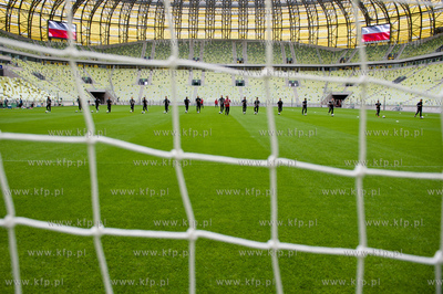 Gdansk. Stadion PGE Arena. Pierwszy oficjalny trening...