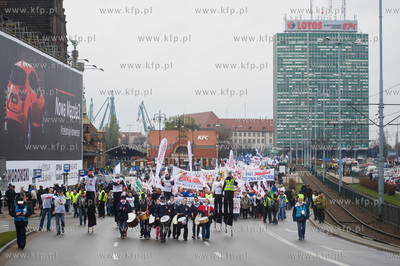 Gdansk. Manifestacja niezadowolonia, zorganizowana...