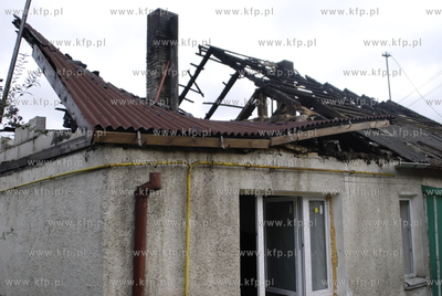 Pozar domu przy Trakcie Sw. Wojciecha w Gdansku. 
W...