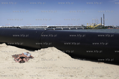 Prace przy budowie wylotow sopockich potokow w glab...