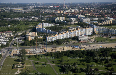 Gdansk Zaspa z lotu ptaka. Okolice al. Jana Pawla II,...