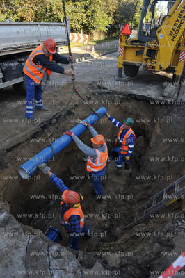 Awaria wodociagu na ul. Sobieskiego w Gdansku. Odcinek...