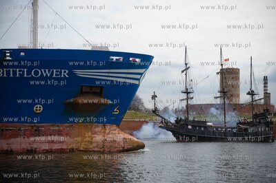 Gdansk. Nowy Port. Bitwa morska na Martwej Wisle na...