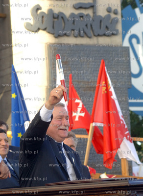 Gdansk, Plac Solidarnosci. Obchody 25 rocznicy podpisania...