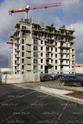 Budowa drugiego z wiezowcow Albatros Towers na gdanskim...
