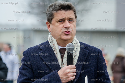 Gdansk. Targowisko - Rynek Elblaska. Spotkanie kandydata...