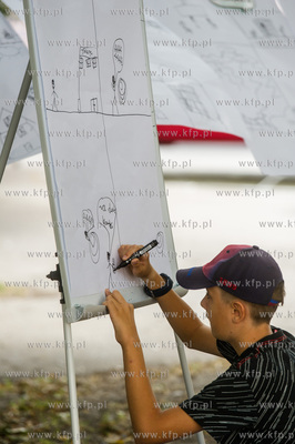 Gdansk. Wielki piknik na placu Swietopelka, zorganizowany...