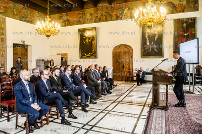 Gdańsk. Ratusz Głownego Miasta. Sala Wety. Konferencja...