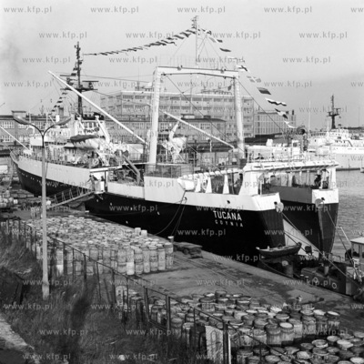 Trawler mt Tucan, należacy do Dalmoru stoi przyconowamy...