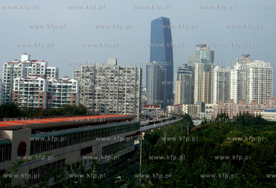 Chiny. Szanghaj. Nowoczesne dzielnice Szanghaju, najwiekszego...