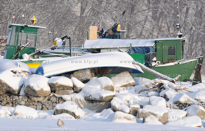 Gdynia Orlowo w zimowej szacie. Nz. Pokryte sniegiem...