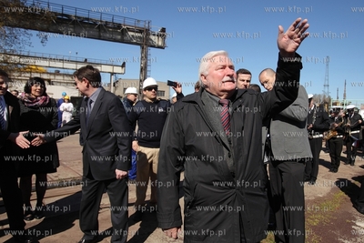 Stocznia Gdansk. Uroczystosc chrztu statku SYN ANTARES....