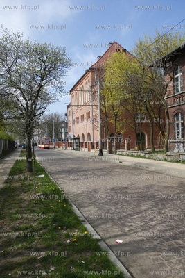 Gdansk Nowy Port. Nz. budynek Lazni przy ul. Strajku...