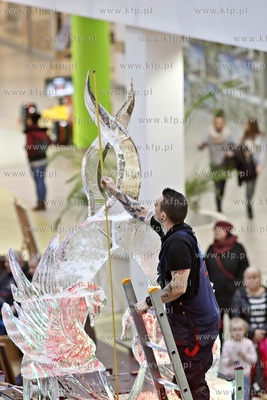 Galeria Przymorze. Pokaz rzeźbienia w lodzie połączony...