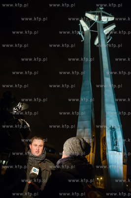 Gdansk. Plac Solidarnosci. Przedstawiciele Mlodziezowki...