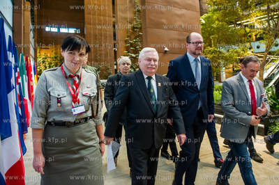 Gdansk. Europejskie Centrum Solidarnosci. Wystapienie...