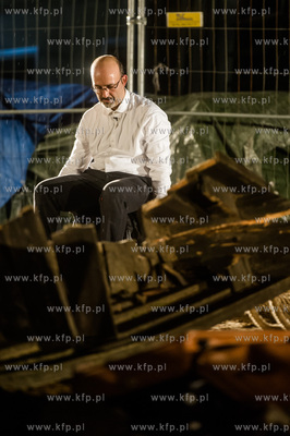 Gdańsk. Teren Muzeum II Wojny Światowej. Performance...