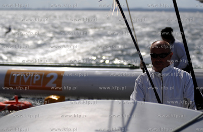 Zatoka Gdanska. Katamaran Gemini 3, na ktorym Roman...