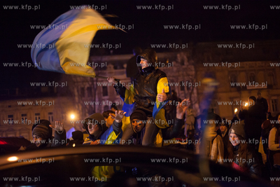 Lwow, Ukraina NZ Demonstracje antyrzadowe na placu...