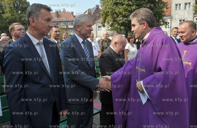 Gdansk. Plac Obronców Poczty Polskiej w Gdansku. Uroczystosci...