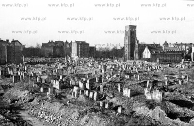 Lata 40 po wojnie, plac pomiedzy ulicami Gnilna, Rajska...