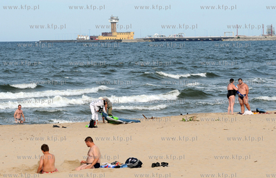 Gdansk, plaza miedzy Westerplatte a Portem Polnocnym...