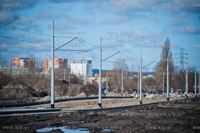Gdansk. Budowa ulic i torowisk na ul Hallera i Uczniowskiej,...