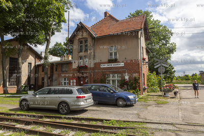 Dworzec kolei wąskotorowej w Nowym Dworze Gdańskim....