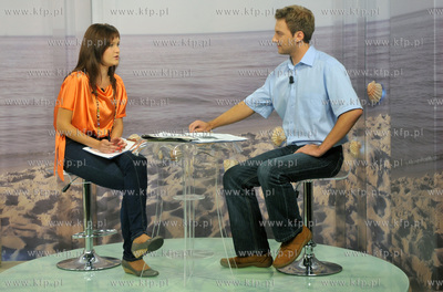 Studio telewizji CSBTV w Rumi. Nagranie programu "...