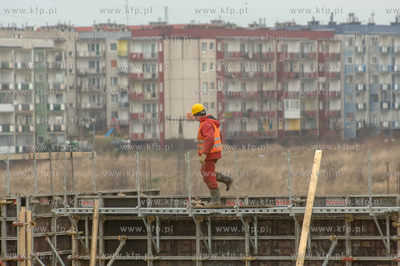 Gdańsk Chełm. Budowa nowych domów na ul. Ptasiej....