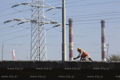 Gdansk. Remont torowiska tramwajowego w okolicach Wezla...