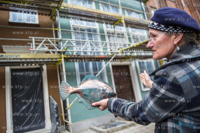 Gdansk. Spotkanie z dziennikarzami, prezentujace postep...