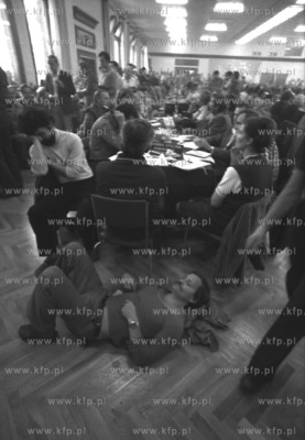 Strajk w Stoczni Gdanskiej im Lenina. Nz. stoczniowcy...